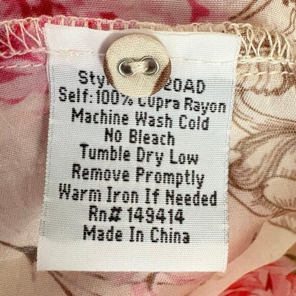 Johnny Was Fawn Beige Button Up Mixed Floral Boho Peasant Blouse Size M Tunic - Picture 7 of 13